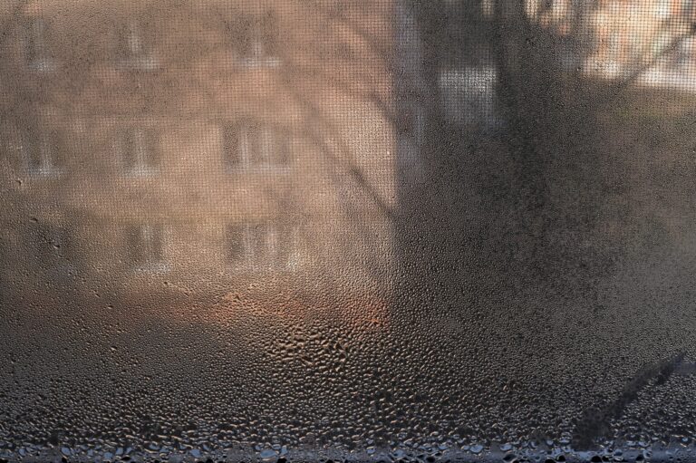 The window is fogged up. wet glass